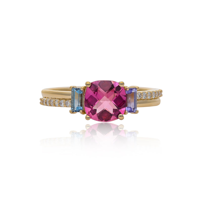 Ethereal Azalea Pink Tourmaline 14k Gold Ring