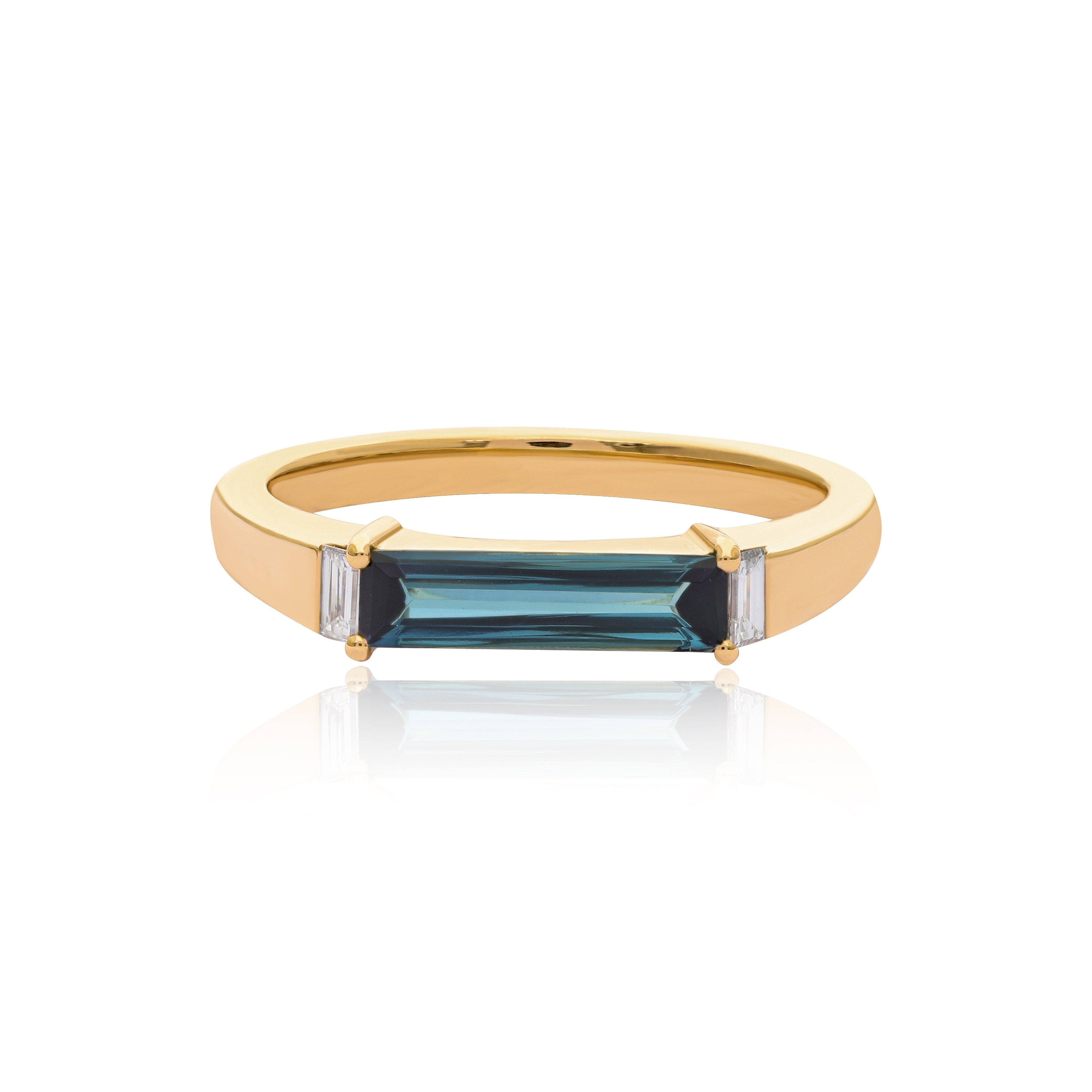 Ethereal Minimalist Blue Tourmaline 14k Gold Ring – Preeti Sandhu Jewelry