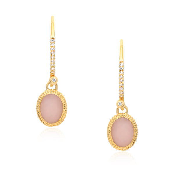 Ara Pink Opal Drop Vermeil Earrings
