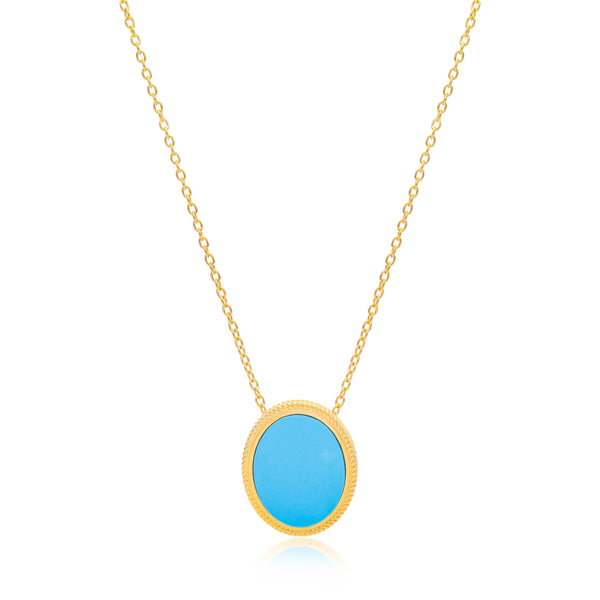 Ara Turquoise Pendant Vermeil Necklace