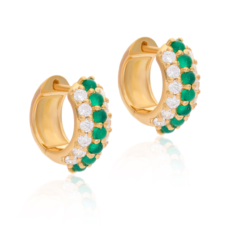 Timeless Sparkle Huggies - Green Onyx