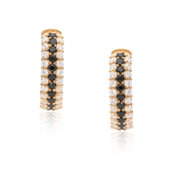 Timeless Sparkle Hoops - Black Spinel