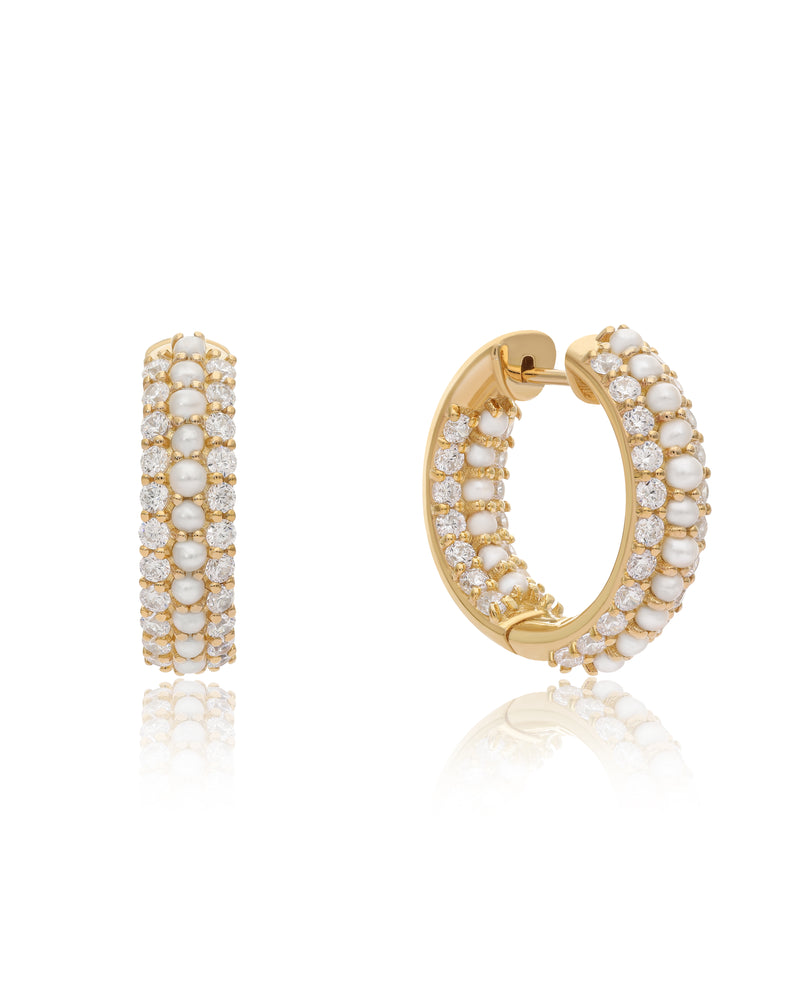 Summer Sparkle Hoops -Pearl