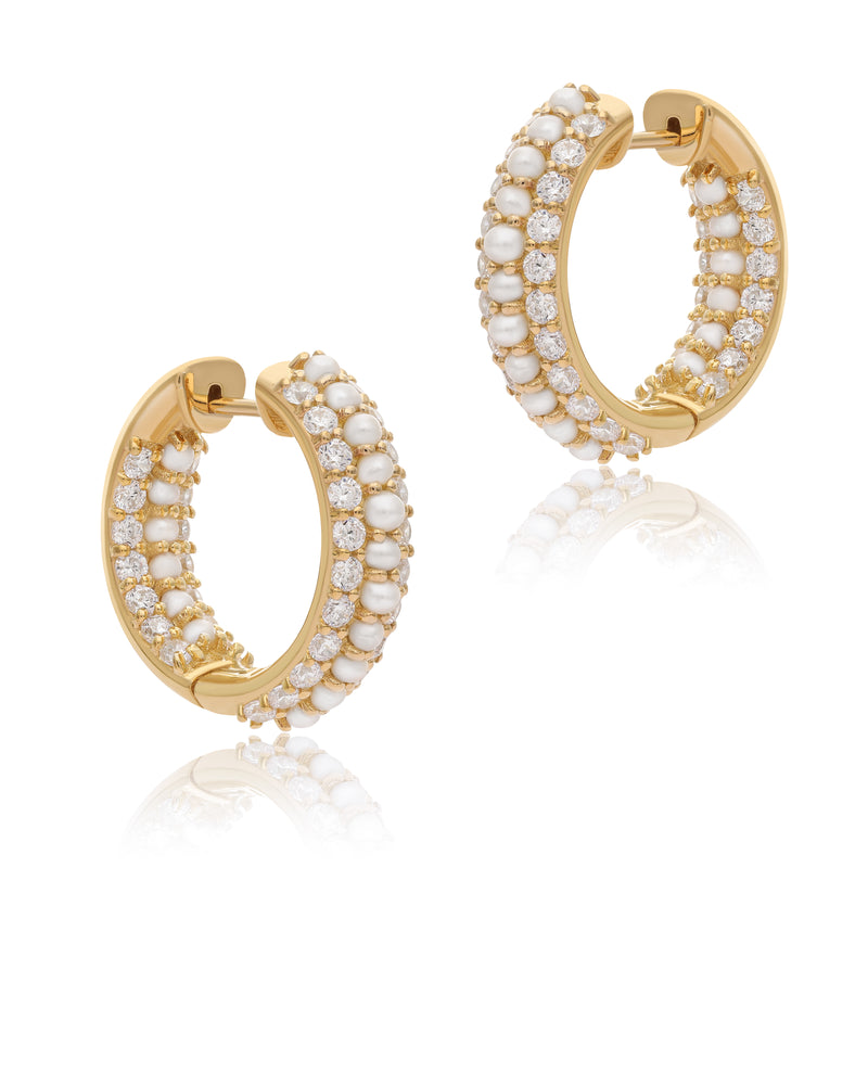 Summer Sparkle Hoops -Pearl