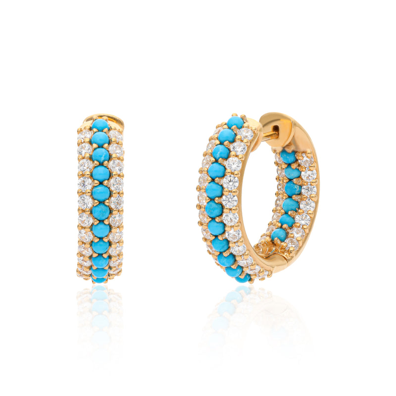 Summer Sparkle Hoops - Turquoise