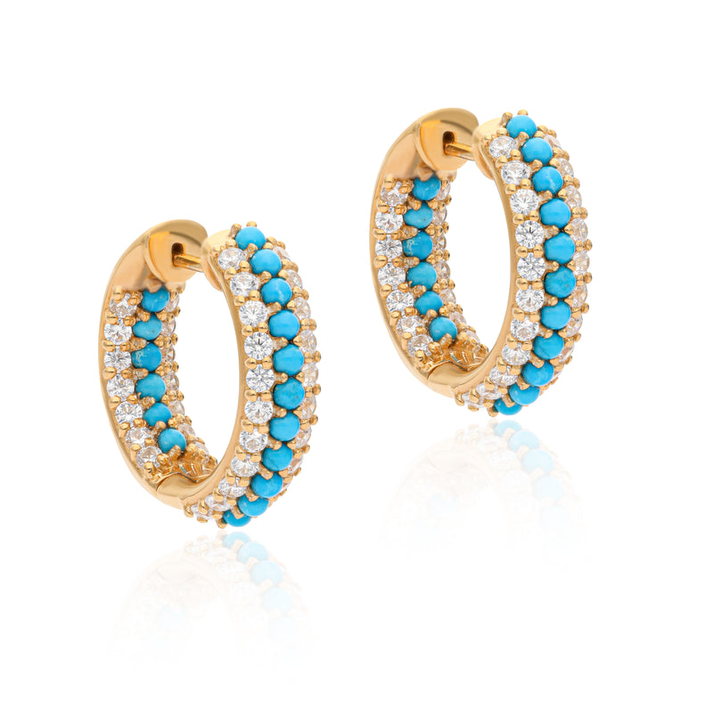 Summer Sparkle Hoops - Turquoise