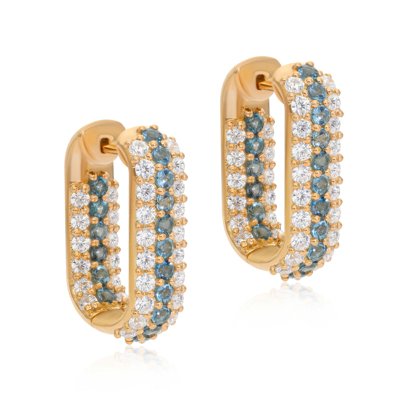 Timeless Sparkle U-Shaped  London Blue Topaz Vermeil Hoops