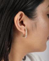 Timeless Sparkle U-Shaped Pink Opal Hoops