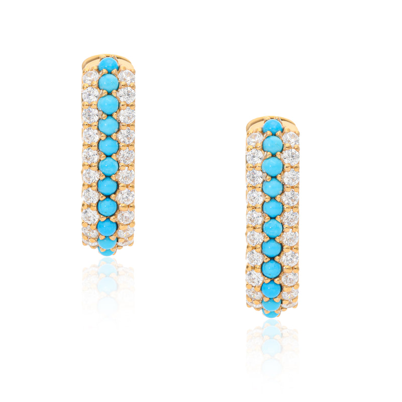 Summer Sparkle U-shaped Hoops - Turquoise