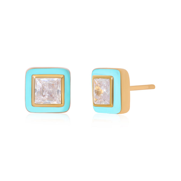 Turquoise Enamel Studs
