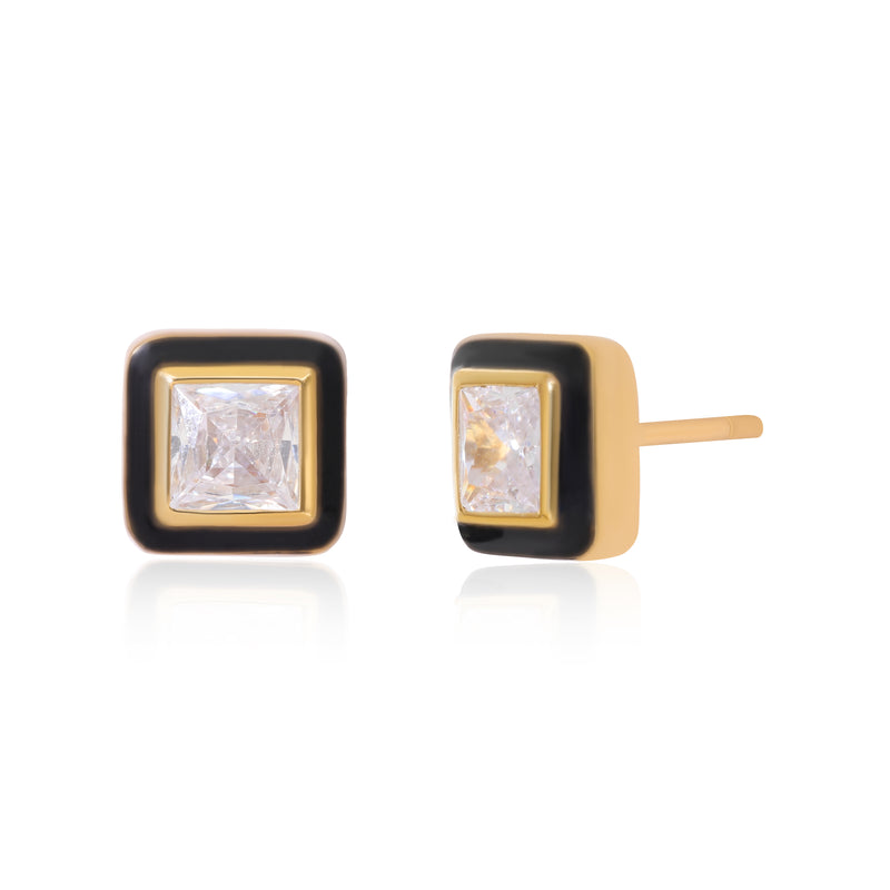 Black Enamel Studs