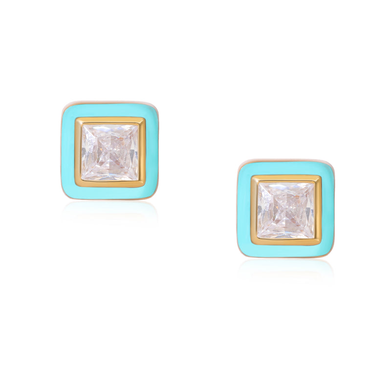 Turquoise Enamel Studs