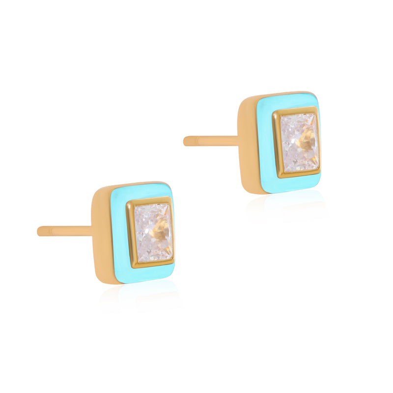 Turquoise Enamel Studs