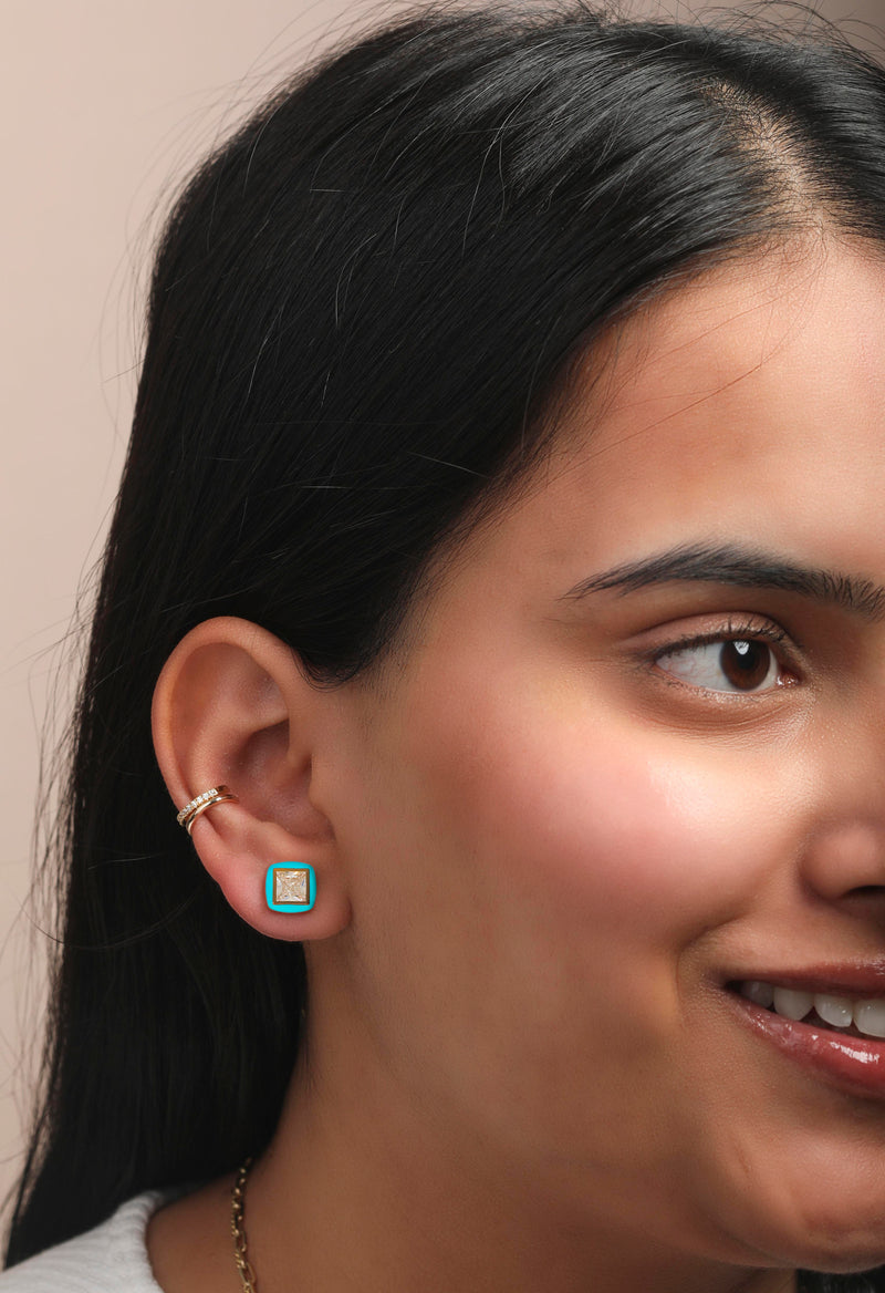 Turquoise Enamel Studs