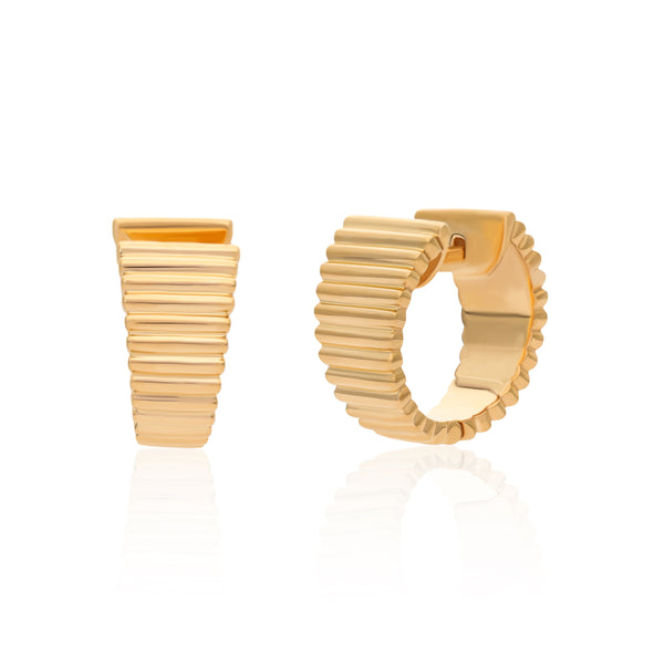 Ridged Vermeil Huggies