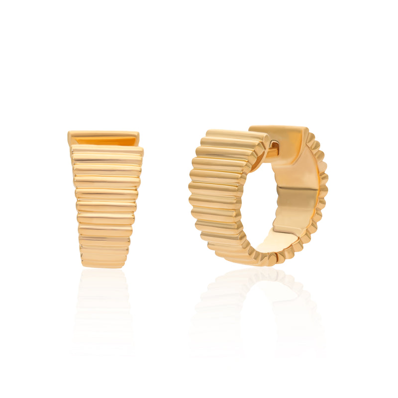 Ridged Vermeil Huggies