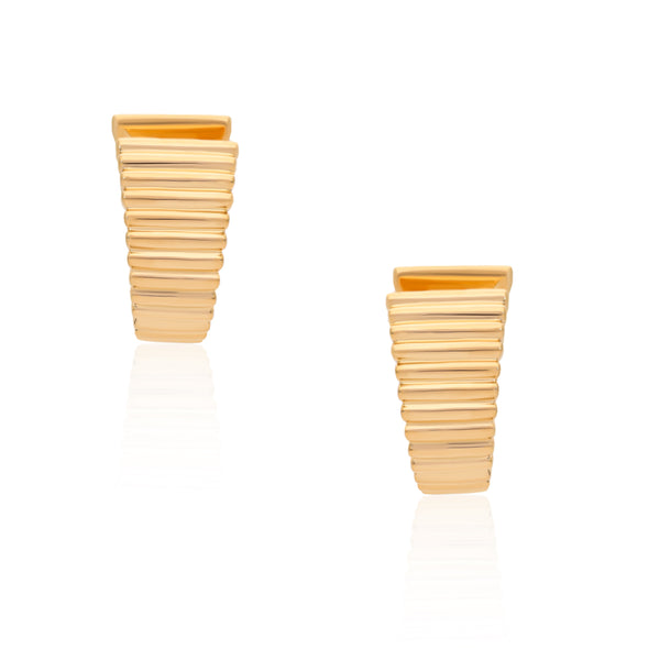 Ridged Vermeil Huggies