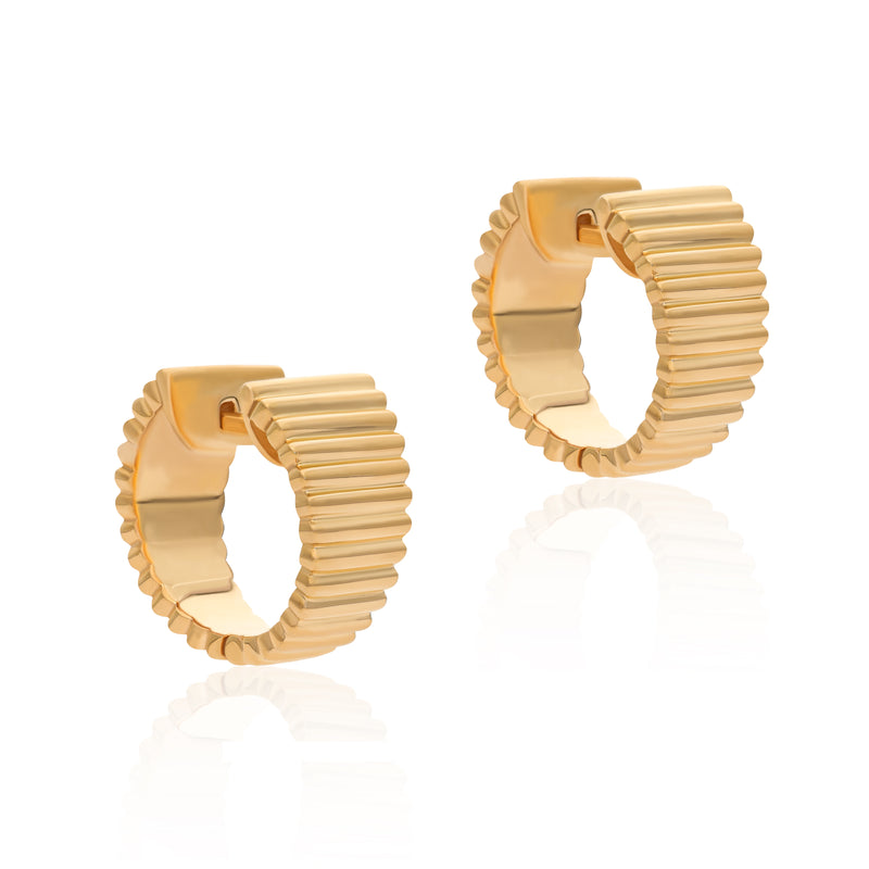 Ridged Vermeil Huggies