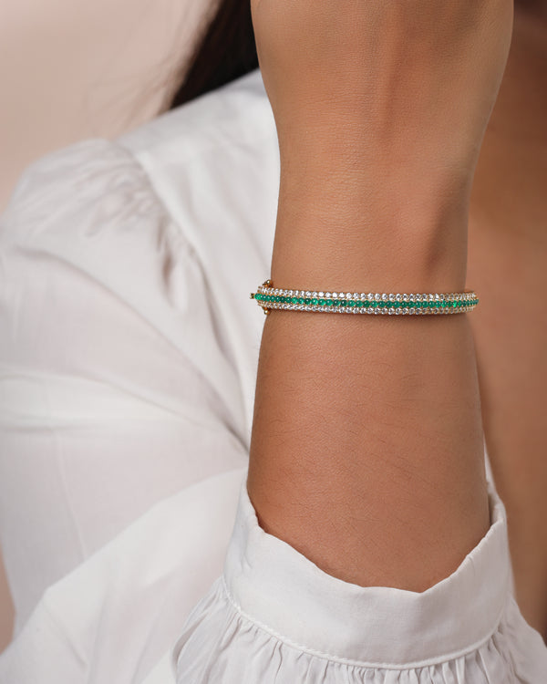 Timeless Sparkle Green Onyx Vermeil Bracelet