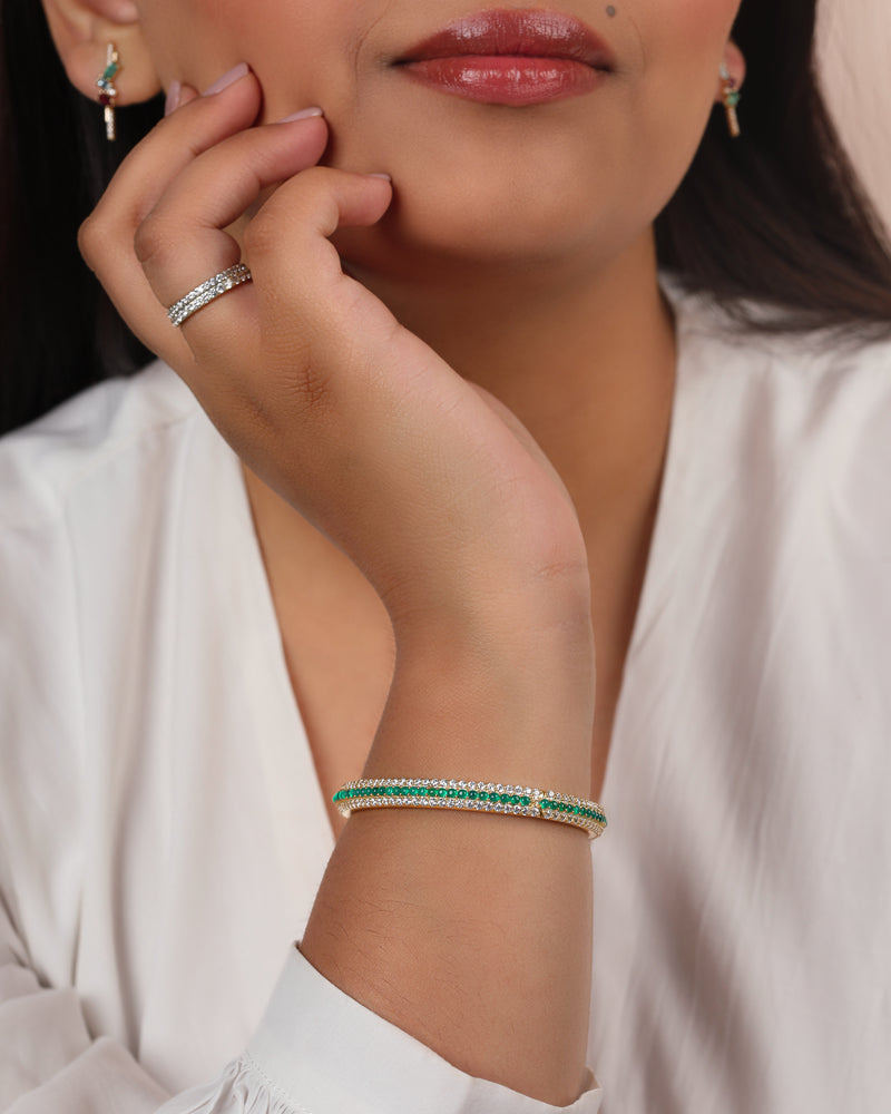 Timeless Sparkle Green Onyx Vermeil Bracelet