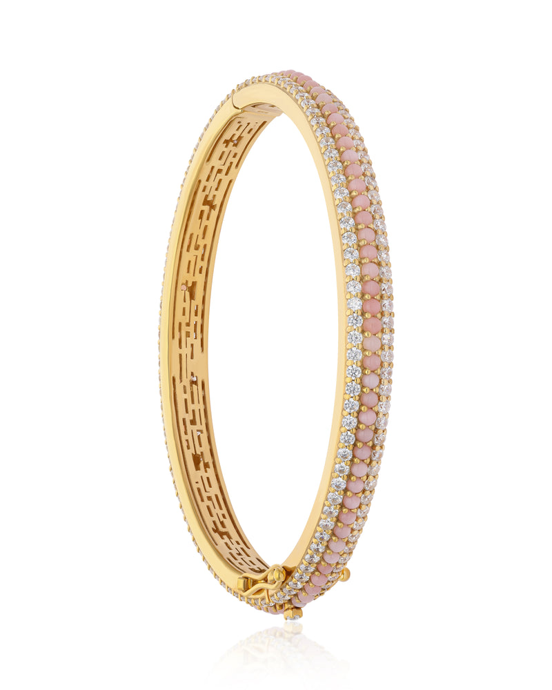 Timeless Sparkle Vermeil Bracelet - Pink Opal