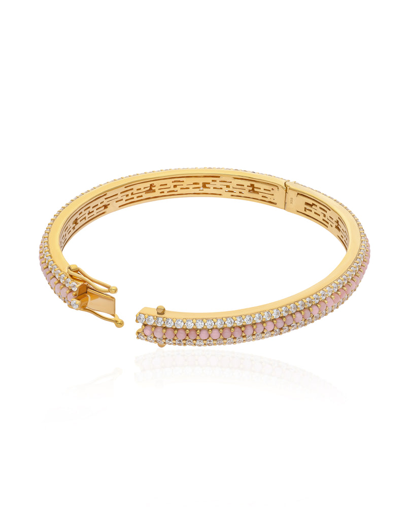 Timeless Sparkle Vermeil Bracelet - Pink Opal