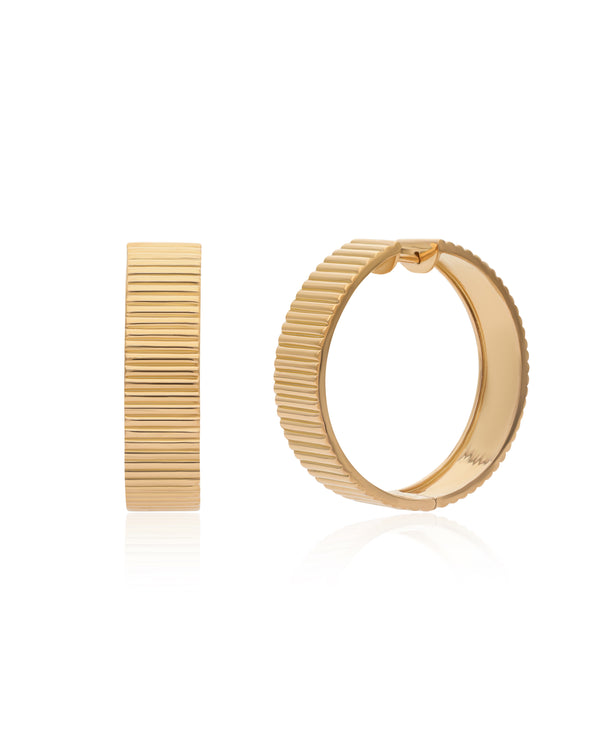 Ridged Wide Vermeil Hoops