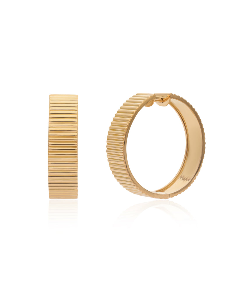 Ridged Wide Vermeil Hoops