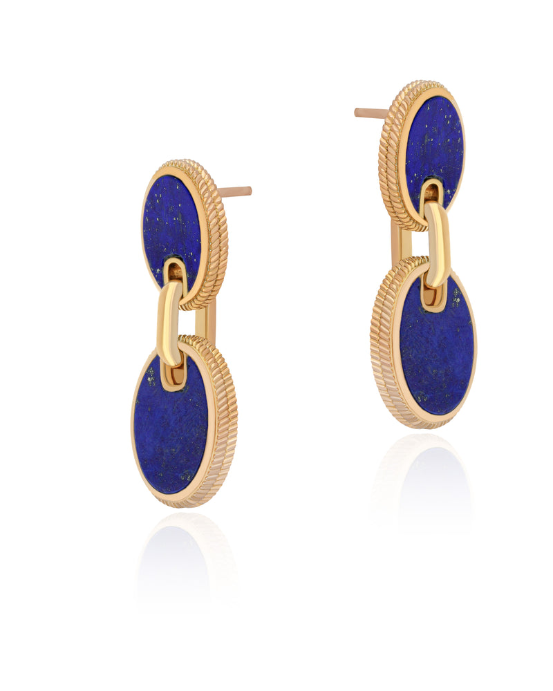 Ara Link Earrings - Lapis