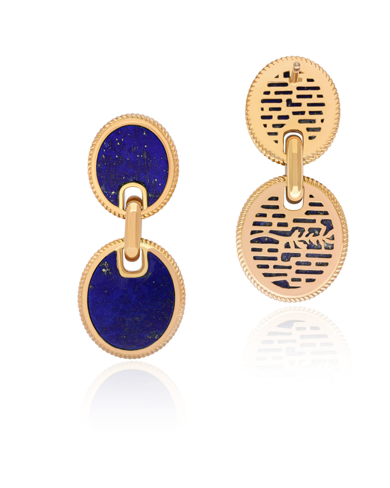 Ara Link Earrings - Lapis