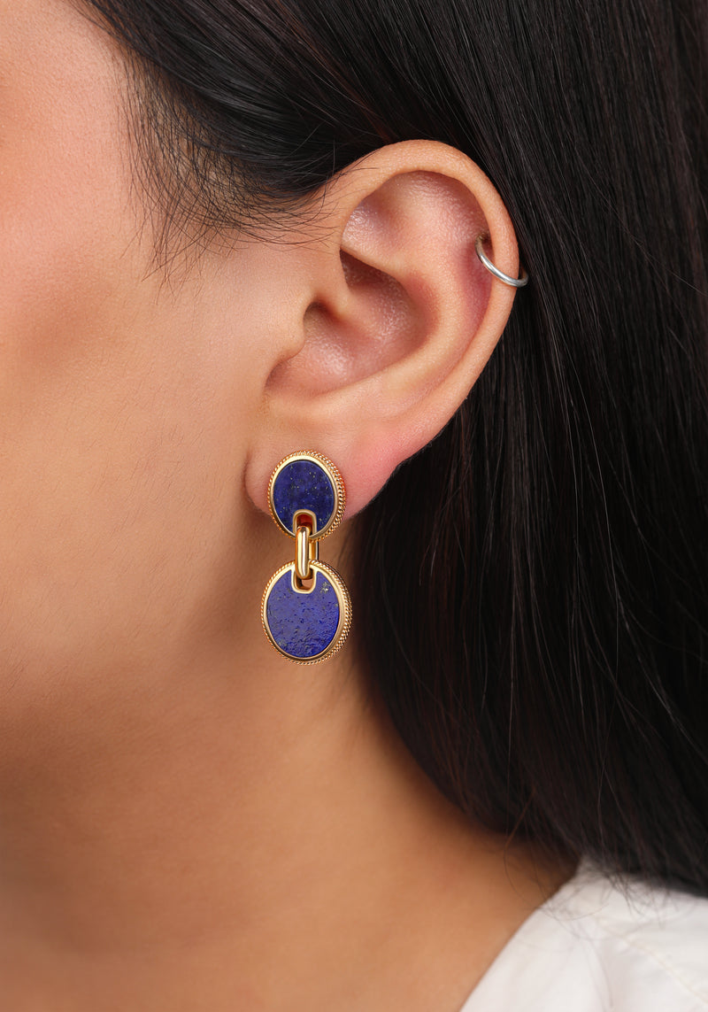 Ara Link Earrings - Lapis