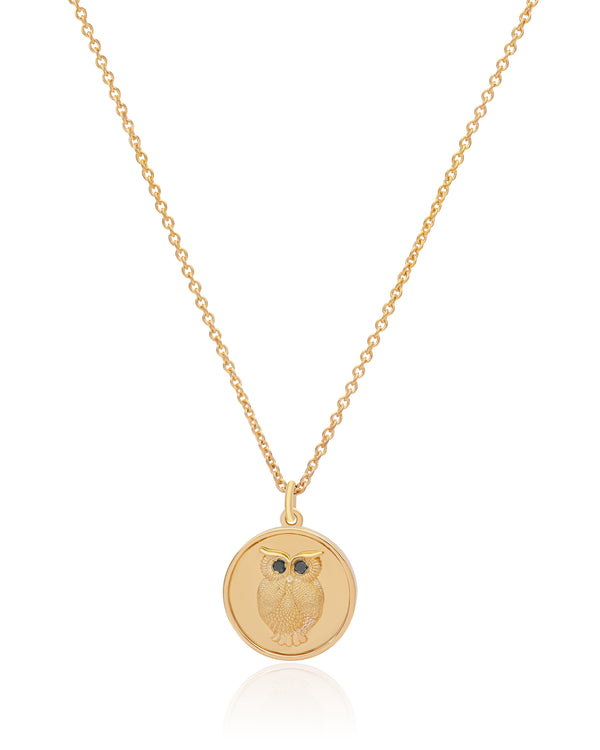 Owl Charm Vermeil Necklace