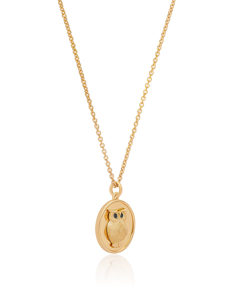 Owl Charm Vermeil Necklace