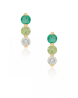 Fern Diamond & Emerald Bar Studs