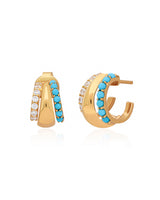 Oceane Turquoise Vermeil Huggies