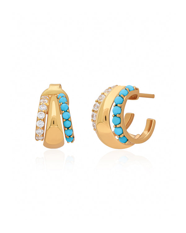 Oceane Turquoise Vermeil Huggies