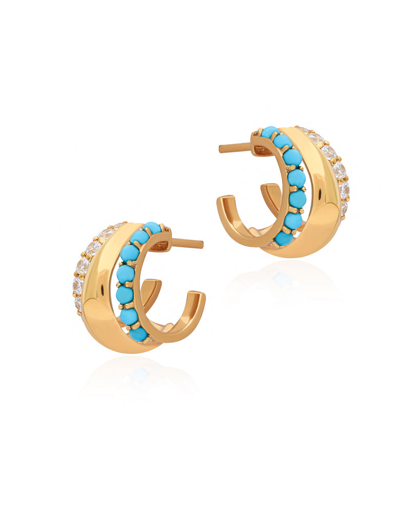 Oceane Turquoise Vermeil Huggies