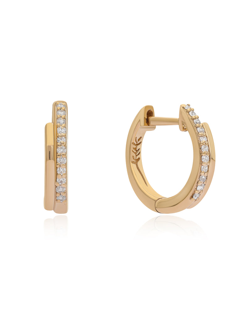 Ethereal Aliya Diamond 14k Gold Huggie