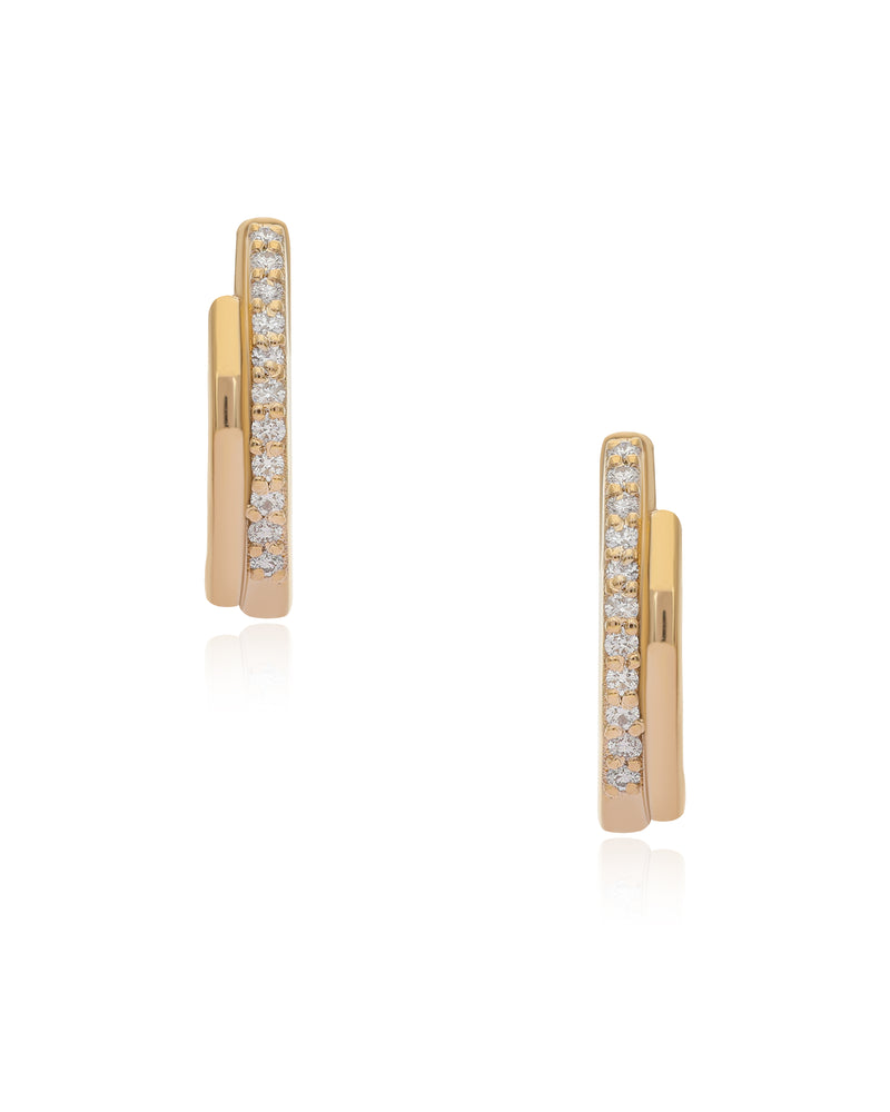 Ethereal Aliya Diamond 14k Gold Huggie
