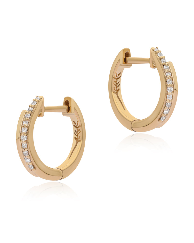 Ethereal Aliya Diamond 14k Gold Huggie