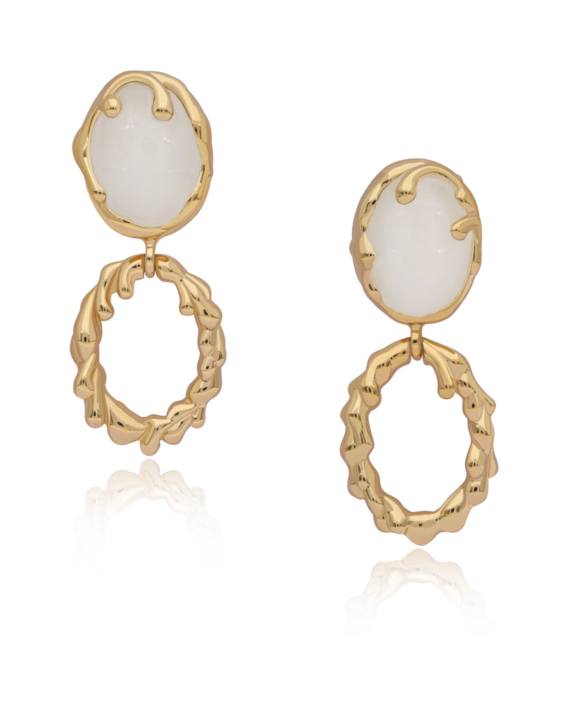 Molten Flame Moonstone Vermeil Earrings
