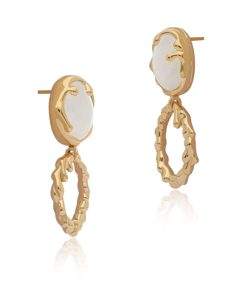 Molten Flame Moonstone Vermeil Earrings