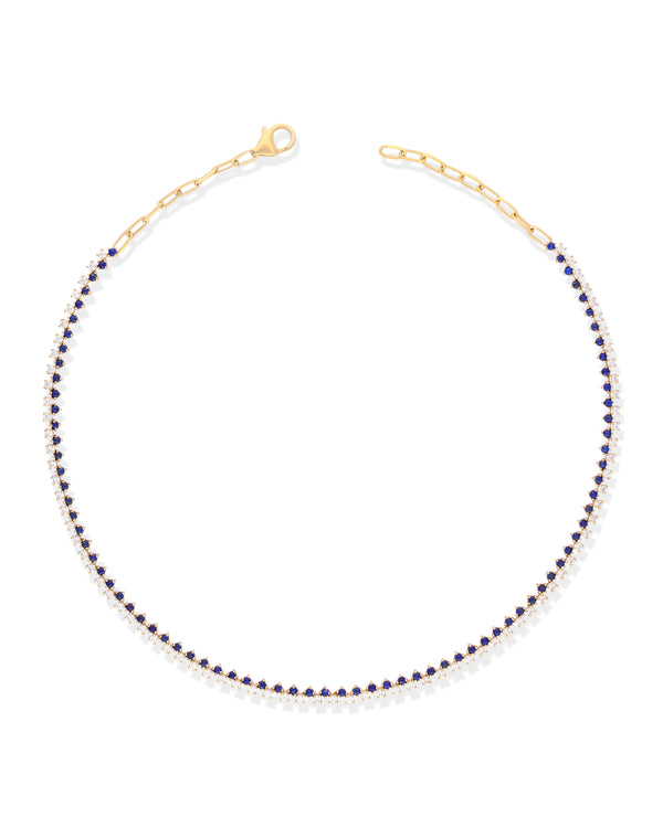 Timeless Sparkle Tennis Necklace - Lapis Lazuli