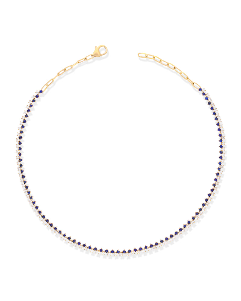 Timeless Sparkle Tennis Necklace - Lapis Lazuli
