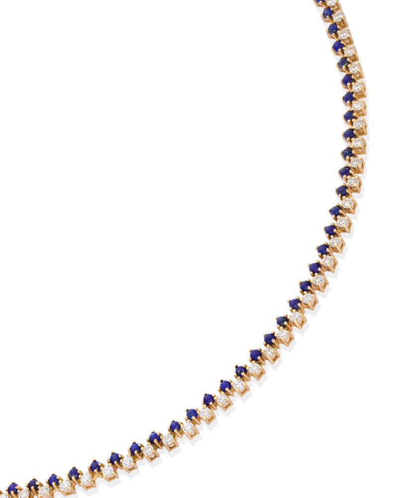Timeless Sparkle Tennis Necklace - Lapis Lazuli