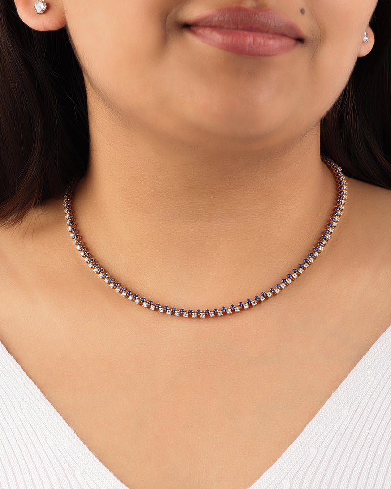 Timeless Sparkle Tennis Necklace - Lapis Lazuli