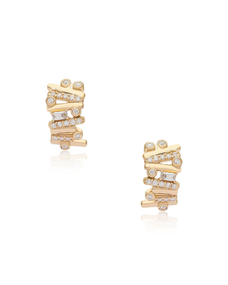 Ethereal Dream Diamond 14k Gold Huggies