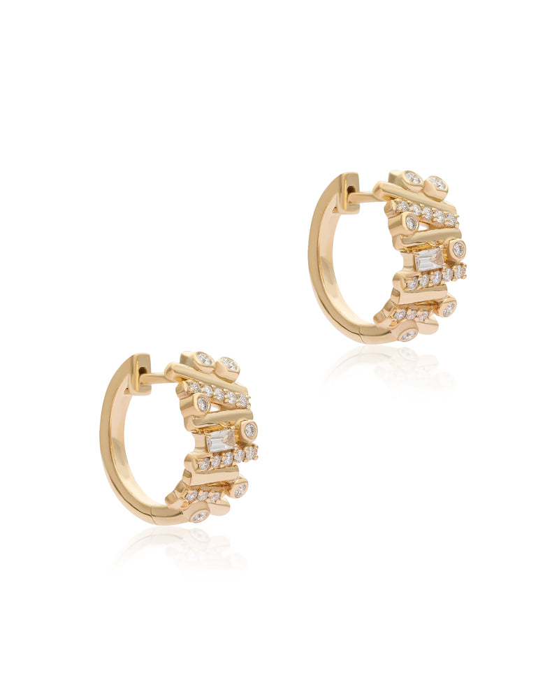 Ethereal Dream Diamond 14k Gold Huggies