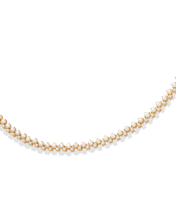 Timeless Sparkle Tennis Necklace - Pearl