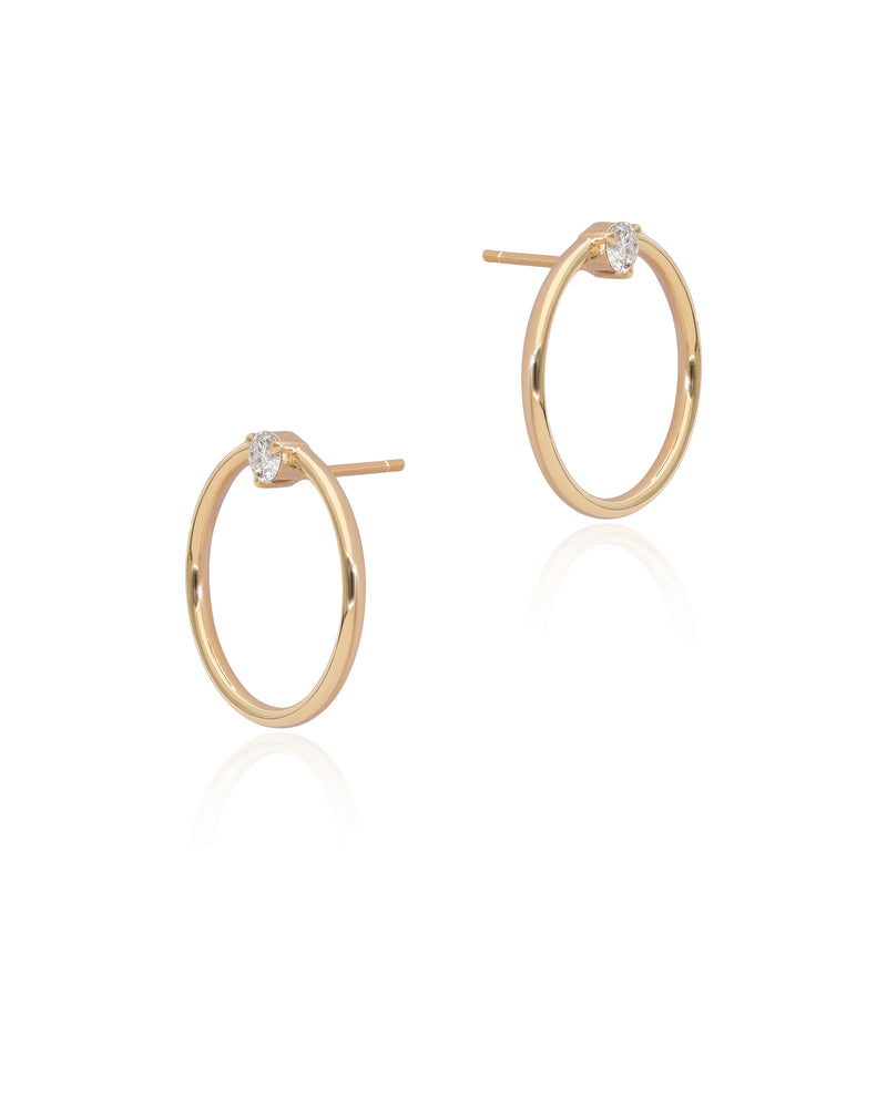 Lena 14k Gold Diamond Hoops